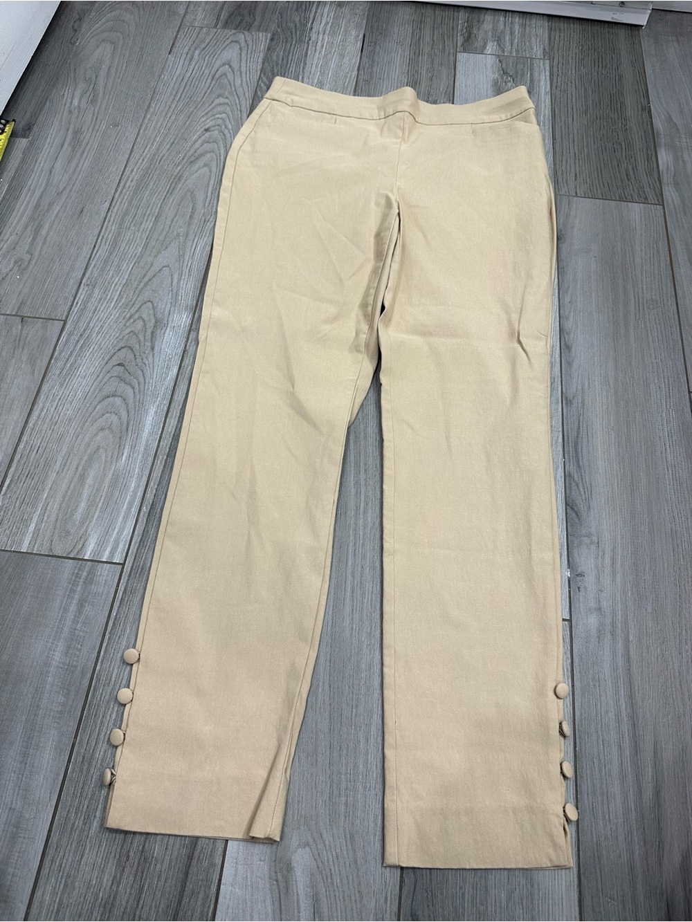Chico's Tan Straight Leg Pants with Branded Waist Label